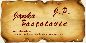 Janko Postolović vizit kartica